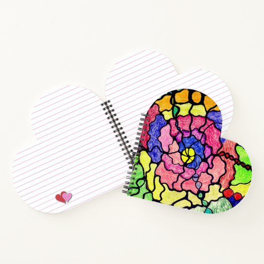 Abstrakte Kunst Farbenfrohe Wunderbare Blume Notizblock (Innenseite)