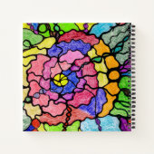 Abstrakte Kunst Farbenfrohe Wunderbare Blume Notizblock (Rückseite)