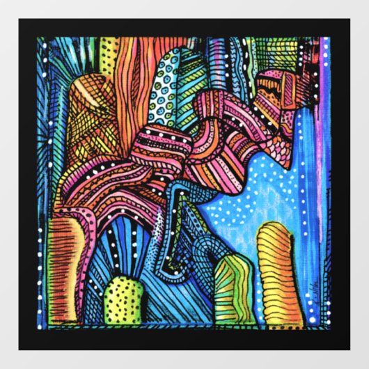 Abstrakte Kunst Fensteraufkleber (Blatt)