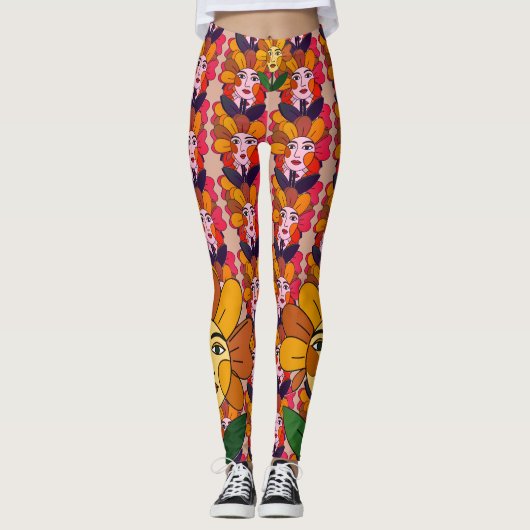 Abstrakte Kunst Feste Stimmung Leggings (Vorderseite)