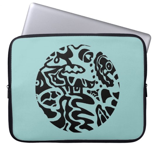 abstrakte Kunst "Fisch" Laptopschutzhülle (Vorderseite)