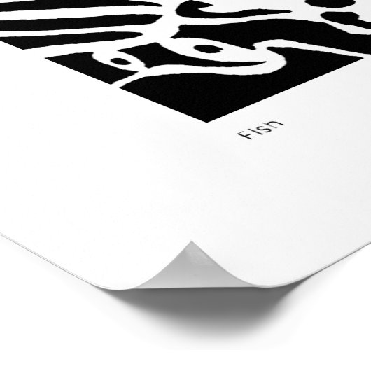 abstrakte Kunst "Fisch" Poster (Ecke)