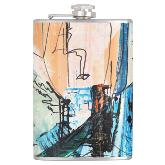 Abstrakte Kunst Flachmann (Vorderseite)