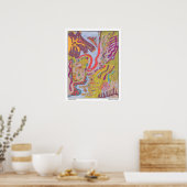 abstrakte Kunst "Flutterflyland" Poster (Küche)