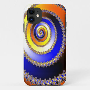 Abstrakte KUNST - Fraktal Spiralblau iPhone 11 Hülle