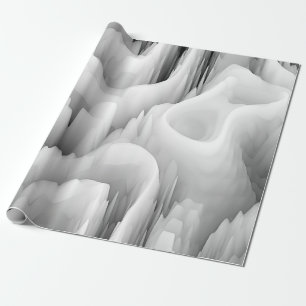 abstrakte Kunst-Fraktal-Welle verschwommen monochr Geschenkpapier