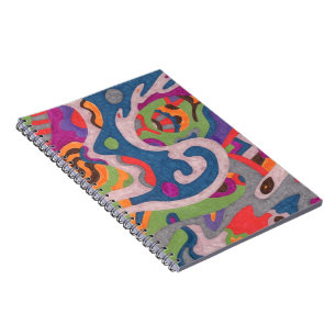 abstrakte Kunst "Fred the Cosmic Worm" Notizblock