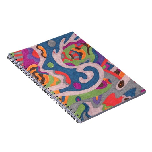 abstrakte Kunst "Fred the Cosmic Worm" Notizblock (Rechte Seite)