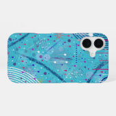 Abstrakte Kunst: Funken am Himmel iPhone 16 Hülle (Rückseite (Horizontal))