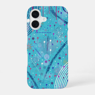Abstrakte Kunst: Funken am Himmel iPhone 16 Hülle