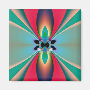 Abstrakte Kunst Funky-Blume Magnet