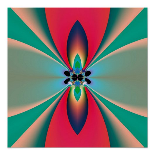 Abstrakte Kunst Funky Flower Poster (Vorderseite)