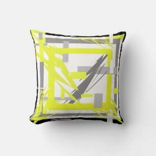 Abstrakte Kunst Gelb Grau Wurfkissen Kissenbezug Kissen