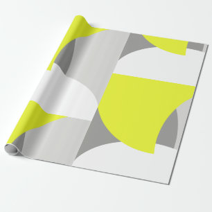 Abstrakte Kunst Gelb Weiß Graues Muster Geschenkpapier
