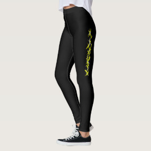 Abstrakte Kunst Gelbe Graue Pastellfarben Leggings