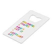 Abstrakte Kunst Geldkarten Flaschenöffner (Rückseite Schrägansicht)