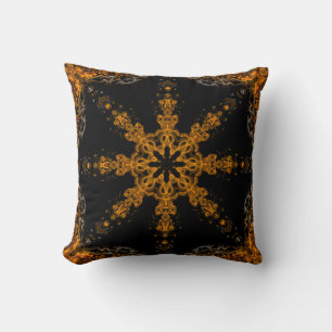 Abstrakte Kunst, geometrische Designs, Schwarz-Gol Kissen