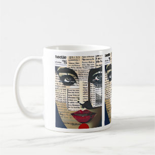 Abstrakte Kunst Gesicht einer Dame Digitale Kuns Kaffeetasse