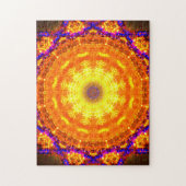 Abstrakte Kunst | goldener und lila Mandala Puzzle (Vertikal)