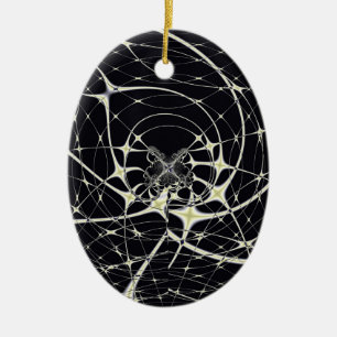 Abstrakte Kunst Goldenes Spinnennetz Keramik Ornament
