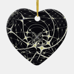 Abstrakte Kunst Goldenes Spinnennetz Keramik Ornament