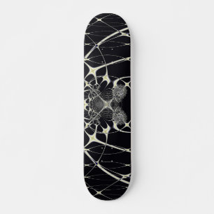 Abstrakte Kunst Goldenes Spinnennetz Skateboard