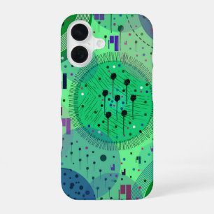 Abstrakte Kunst: Grüne Kiwi-Frucht iPhone 16 Hülle