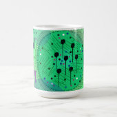 Abstrakte Kunst: Grüne Kiwi-Frucht Kaffeetasse (Mittel)