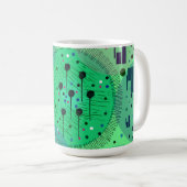 Abstrakte Kunst: Grüne Kiwi-Frucht Kaffeetasse (VorderseiteRechts)