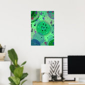 Abstrakte Kunst: Grüne Kiwi-Frucht Poster (Heimbüro)