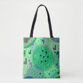 Abstrakte Kunst: Grüne Kiwi-Frucht Tasche (Vorderseite)