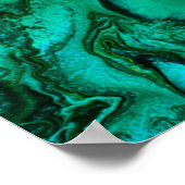 Abstrakte Kunst helle Neonmalerei in Violett und P Poster (Ecke)