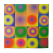 Abstrakte Kunst hellgelb rot Fliese (Vorderseite)