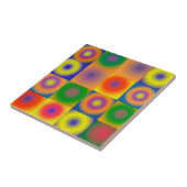 Abstrakte Kunst hellgelb rot Fliese (Seite)