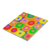 Abstrakte Kunst hellgelb rot Fliese (Seite)