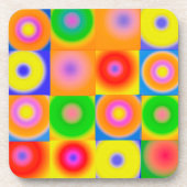 Abstrakte Kunst hellgelb rot Getränkeuntersetzer (Vorderseite)