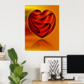 Abstrakte Kunst - Herz des Lebens Poster (Heimbüro)