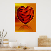 Abstrakte Kunst - Herz des Lebens Poster (Küche)