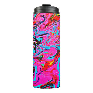 Abstrakte Kunst, Hintergrund, Handmalerei, Fluide Thermosbecher