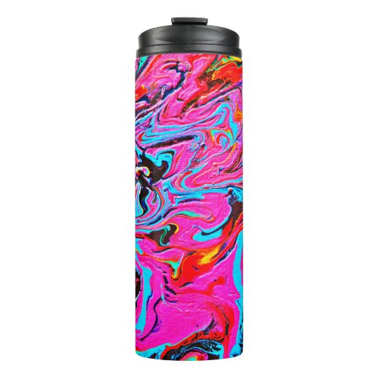 Abstrakte Kunst, Hintergrund, Handmalerei, Flüssi Thermosbecher (Vorderseite)