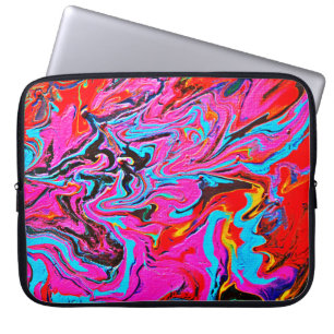Abstrakte Kunst, Hintergrund, Handmalerei, Flüssig Laptopschutzhülle