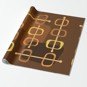 Abstrakte Kunst Hohlsteine Braun 1950er Jahre Geschenkpapier