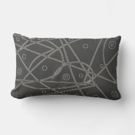 Abstrakte Kunst Holzkohle White Line Circle Minima Lendenkissen