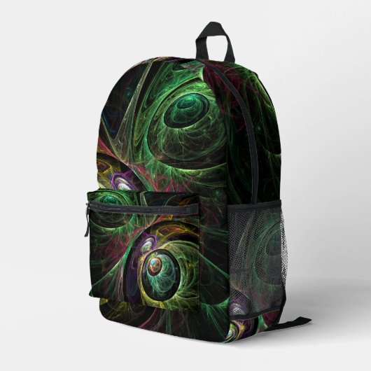 Abstrakte Kunst im Auge Bedruckter Rucksack (Rückseitige Ecke Rechts)
