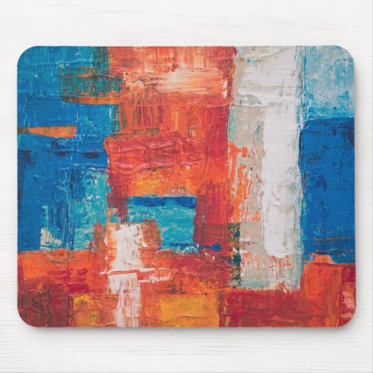Abstrakte Kunst im Ausland: Rot und Blau-Acrylmale Mousepad (Vorne)