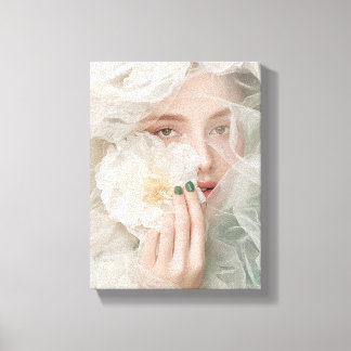 Abstrakte Kunst im digitalen Gesicht - Futuristik Leinwanddruck