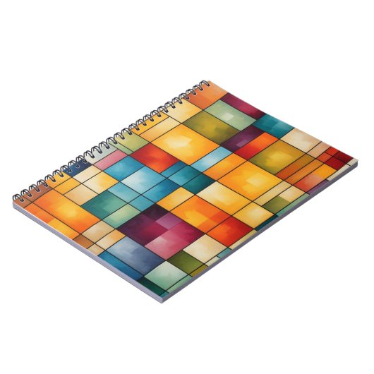 Abstrakte Kunst im Farbblockgitter Notizblock (Linke Seite)