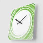 Abstrakte Kunst im Grünen Quadratische Wanduhr (Winkel)