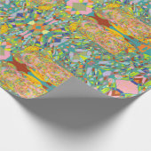 Abstrakte Kunst im retro-impressionistischen Desig Geschenkpapier (Ecke)