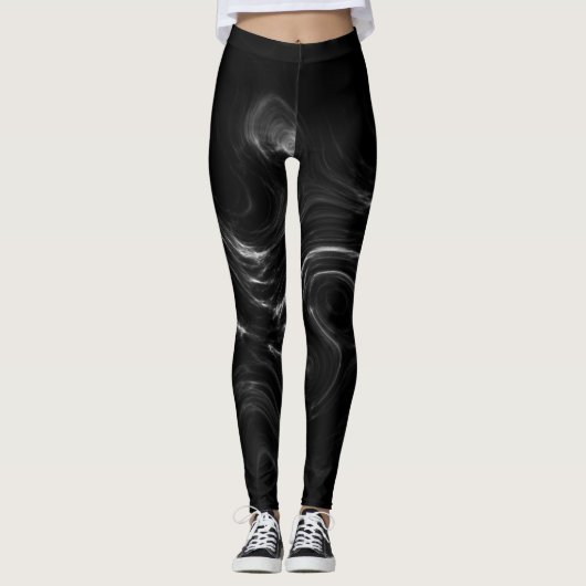 Abstrakte Kunst im Schwarzen Plasma Leggings (Vorderseite)